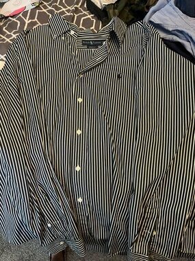 Polo by Ralph Lauren Black and White Striped Dress Shirt